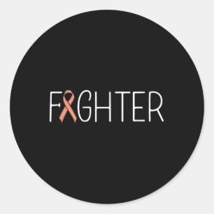 Endometrial Cancer Fighter Peach Uterine Cancer Aw Classic Round Sticker