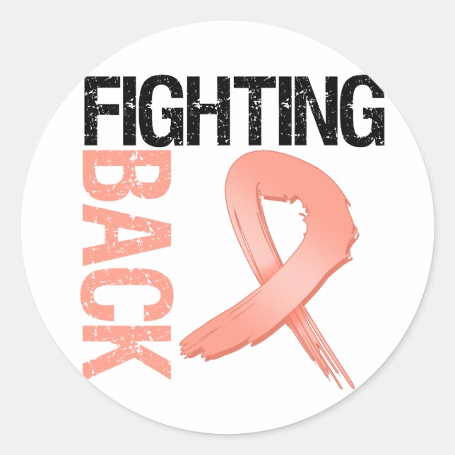 Endometrial Cancer Fighting Back Classic Round Sticker (Front)