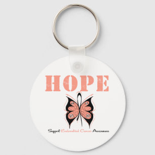 Endometrial Cancer Hope Butterfly Key Ring