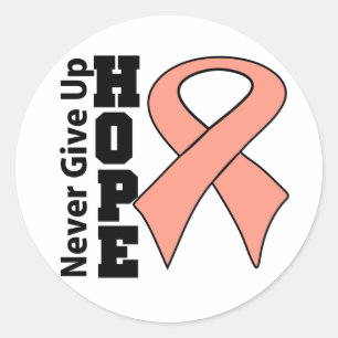 Endometrial Cancer Hope Never Give Up Classic Round Sticker