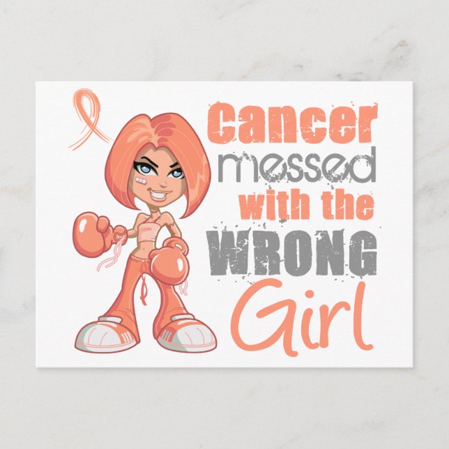 Endometrial Cancer Messed With Wrong Girl Postcard (Front)