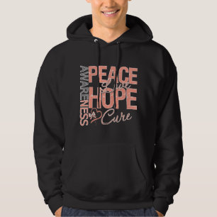 Endometrial Cancer Peace Love Cure Hoodie