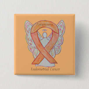 Endometrial Cancer Peach Awareness Ribbon Pins