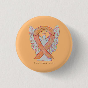 Endometrial Cancer Peach Awareness Ribbon Pins