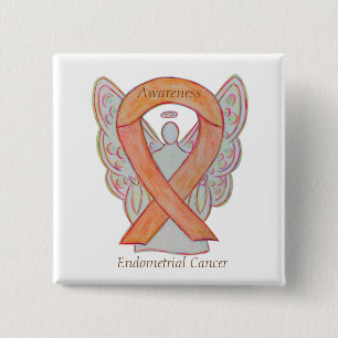Endometrial Cancer Peach Awareness Ribbon Pins