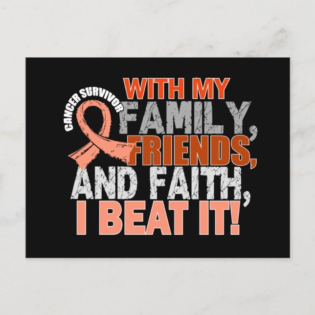 Endometrial Cancer Survivor Family Friends Faith Postcard (Front)