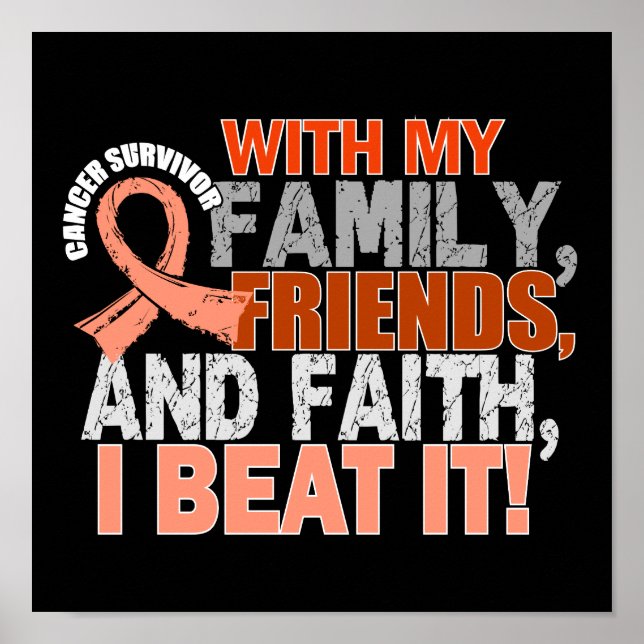 Endometrial Cancer Survivor Family Friends Faith Poster (Front)