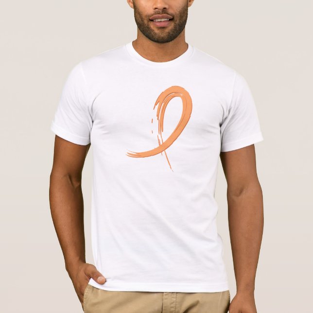 Endometrial Cancer's Peach Ribbon A4 T-Shirt (Front)