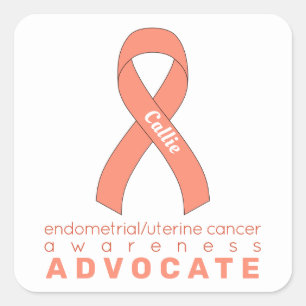 Endometrial/Uterine Cancer Advocate White Square Sticker