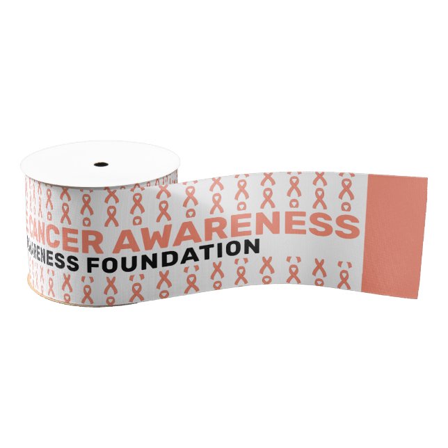 Endometrial/Uterine Cancer Awareness Pattern Grosgrain Ribbon (Spool)