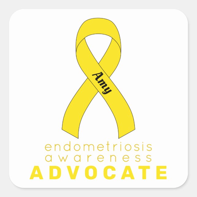 Endometriosis Advocate White Square Sticker (Front)