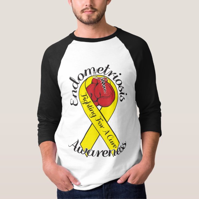ENDOMETRIOSIS AWARENESS 3/4 Sleeve Raglan T-Shirt (Front)