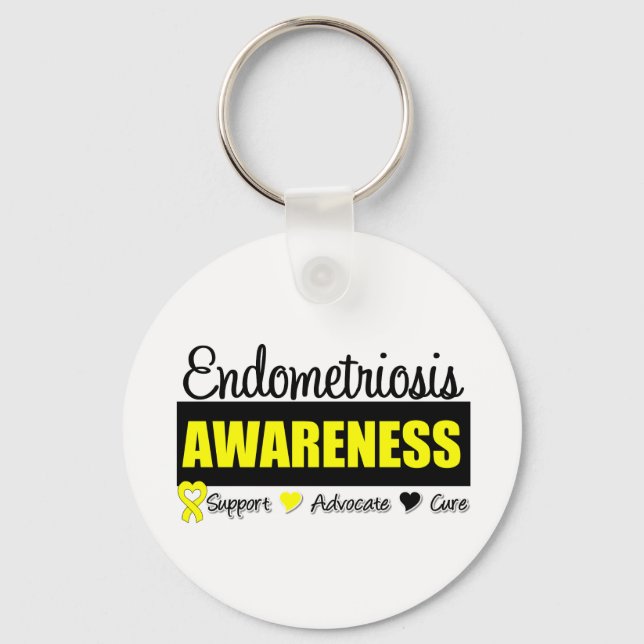 Endometriosis Awareness Badge Key Ring (Front)