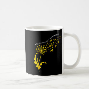 Endometriosis awareness dandelion yellow ribbon coffee mug