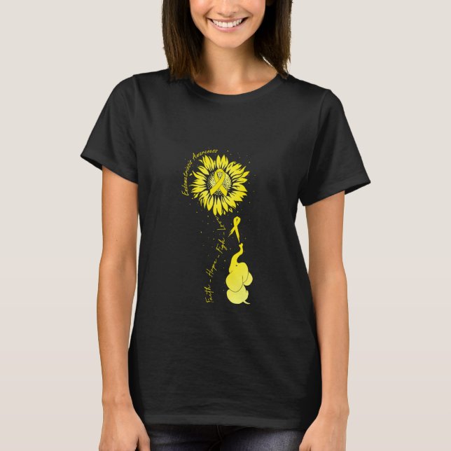 Endometriosis Awareness Faith Hope Fight Love Sunf T-Shirt (Front)