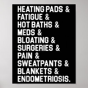 Endometriosis Awareness Gift Heating Pads Pain Ade Poster