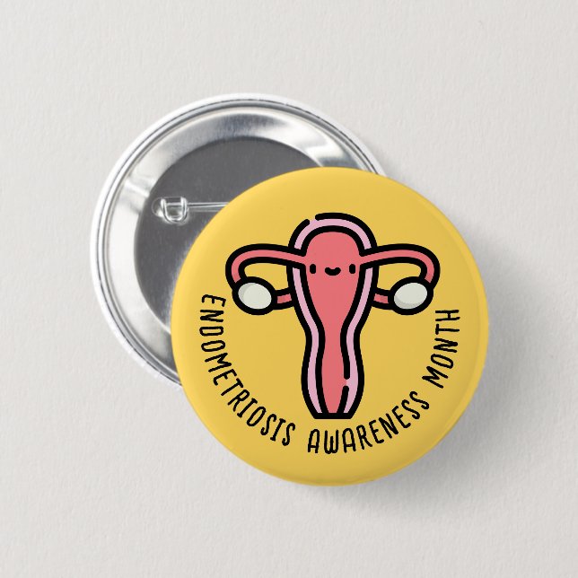 Endometriosis Awareness Month 6 Cm Round Badge (Front & Back)