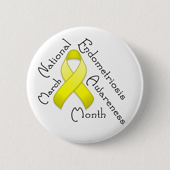 Endometriosis Awareness Month Round Light Button (Front)