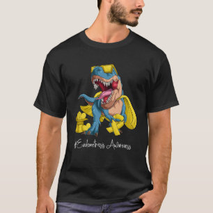 Endometriosis Awareness Month Yellow Ribbon Trex T-Shirt