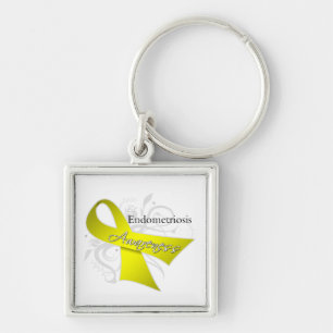 Endometriosis Awareness Ribbon Key Ring