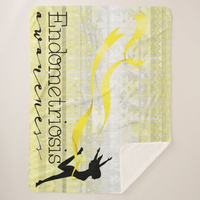 Endometriosis Awareness Sherpa Blanket (Front)