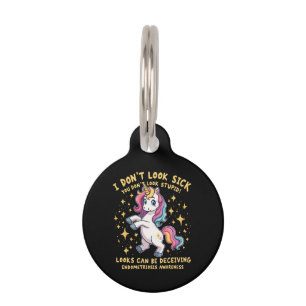 Endometriosis Awareness Strong Unicorn Warrior Pet Tag