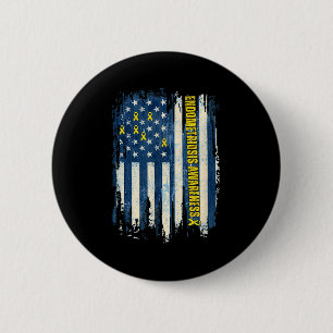 Endometriosis awareness vertical american flag 6 cm round badge