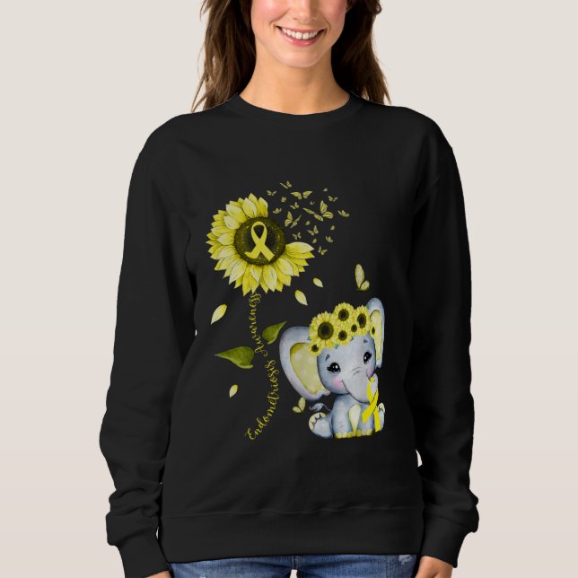 Endometriosis Awareness Yellow Hippie Sunflower El Sweatshirt (Front)