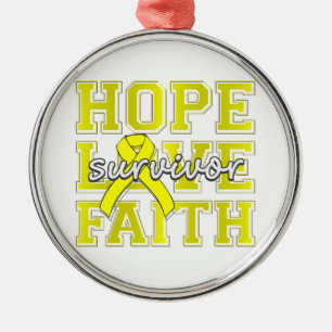 Endometriosis Hope Love Faith Survivor Metal Ornament
