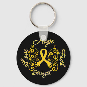 Endometriosis Hope Motto Butterfly Key Ring