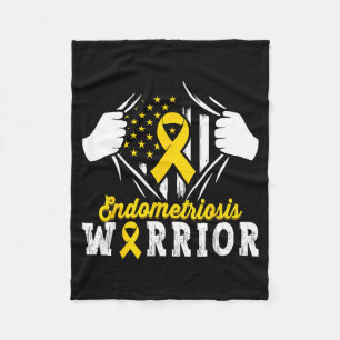 Endometriosis warrior endo awareness month yellow fleece blanket