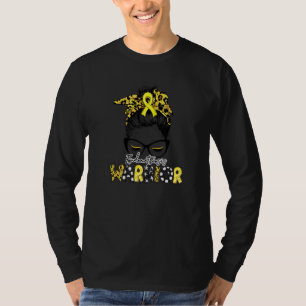 Endometriosis Warrior Endo Leopard Messy Bun Yello T-Shirt