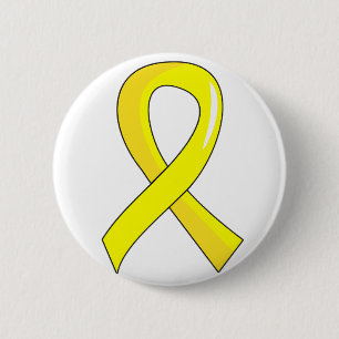 Endometriosis Yellow Ribbon 3 6 Cm Round Badge