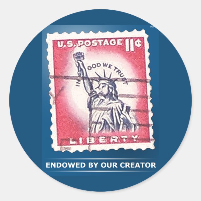 Endowed By Our Creator Classic Round Sticker (Front)