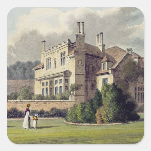 Endsleigh, from Ackermann's 'Repository of Arts', Square Sticker (Front)