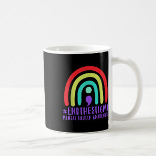 #endthestigma - Mental Health Awareness Semicolon  Coffee Mug
