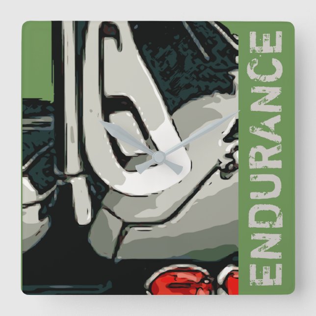 ENDURANCE - FIN #6 SQUARE WALL CLOCK (Front)