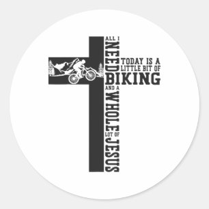 Enduro Mtb Mountain Bike Riding Downhill Christian Classic Round Sticker