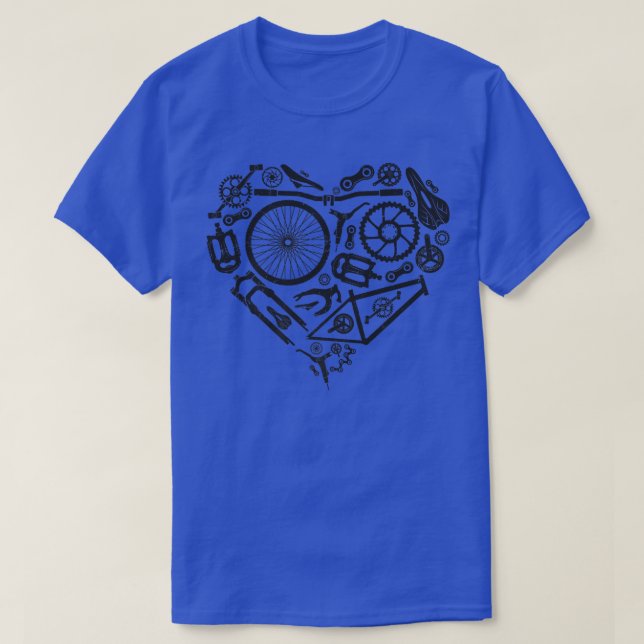 Enduro MTB Mountain Bike Riding Downhill Heart Bik T-Shirt (Design Front)