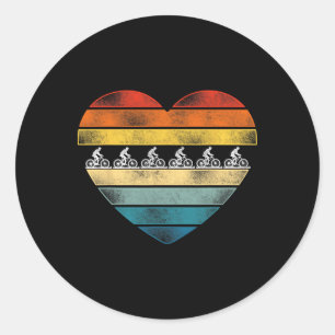 Enduro Mtb Mountain Bike Riding Downhill Heart Ret Classic Round Sticker