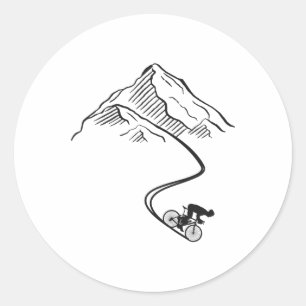 Enduro Mtb Mountain Bike Riding Downhill Minimalis Classic Round Sticker