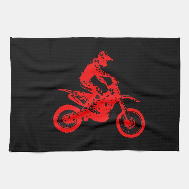 Enduro red tea towel (Horizontal)
