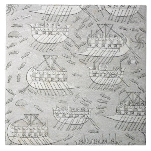 Enemies of the Assyrians taking refuge in ships, p Tile