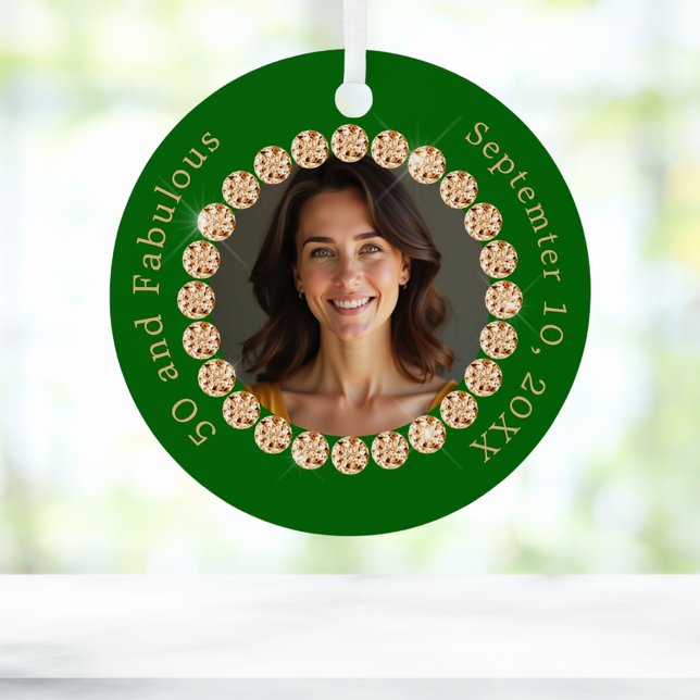 Enerald green gold photo diamond fabulous birthday metal tree decoration (Creator Uploaded)