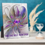 Energetic, Abstract Fractal Art Flower Best Mom Plaque<br><div class="desc">Decorative unique fantasy flower.
Design for your tabletop plaque and more.
Customize the product by adding your own
text or name using the text template.
You also can delete this.</div>