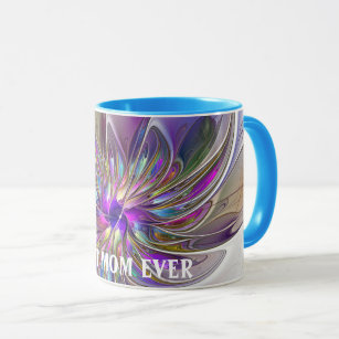 Energetic, Abstract Fractal Art Flower Best Mum Mug
