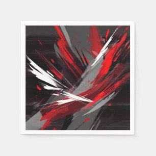 Energetic Abstract Red And Grey Bold Napkin