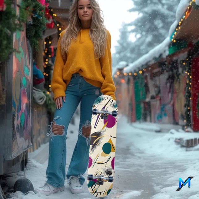 Energetic Abstract Shapes Skateboard Deck (Creator Uploaded)
