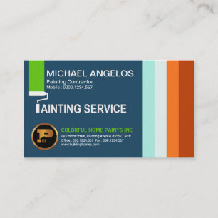 Energetic Bold Bright Concise Painting Service Business Card