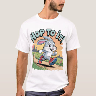 Energetic Bunny in Running Shoes Design T-Shirt